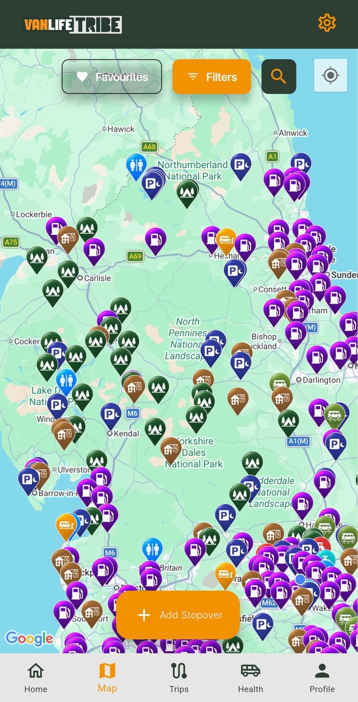 VanLife Tribe Explore map